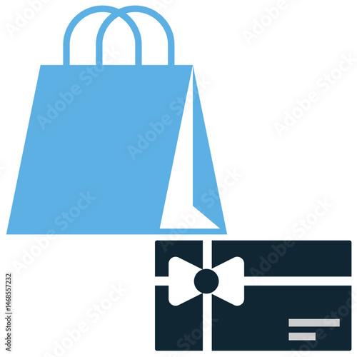 Gift card icon vector for prepaid vouchers, special store rewards, and retail presents. Ideal for holiday sale, online checkout, and promotional material design.