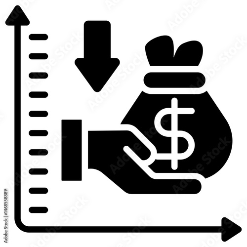 Budget Deficit Glyph Icon
