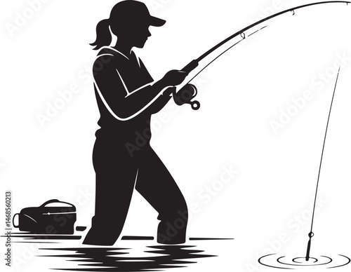 Fisherman Casting Line Silhouette

Big Catch – Fish on Hook Vector

Boat Fishing Adventure Silhouette Scene

Spearfisher in Action Silhouette Art

Lake Fishing Moment Vector Design