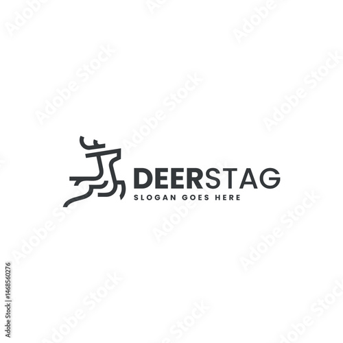 Deerstag Monochrome Logo Design Template