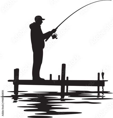Fisherman Casting Line Silhouette

Big Catch – Fish on Hook Vector

Boat Fishing Adventure Silhouette Scene

Spearfisher in Action Silhouette Art

Lake Fishing Moment Vector Design