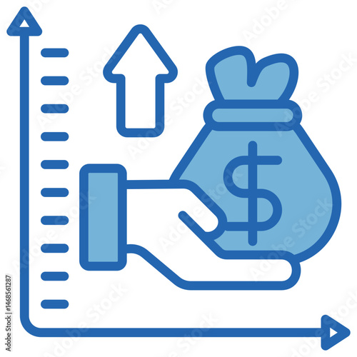 Budget Surplus Blue White Icon