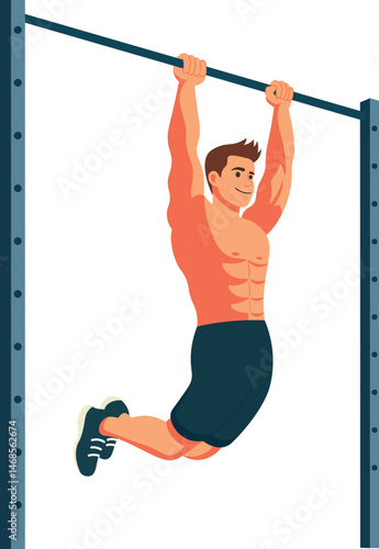 Man Training Pull Up kinesthetic  in Gym