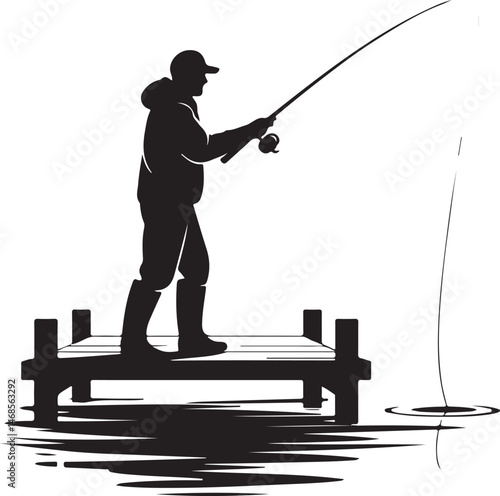 Fisherman Casting Line Silhouette

Big Catch – Fish on Hook Vector

Boat Fishing Adventure Silhouette Scene

Spearfisher in Action Silhouette Art

Lake Fishing Moment Vector Design