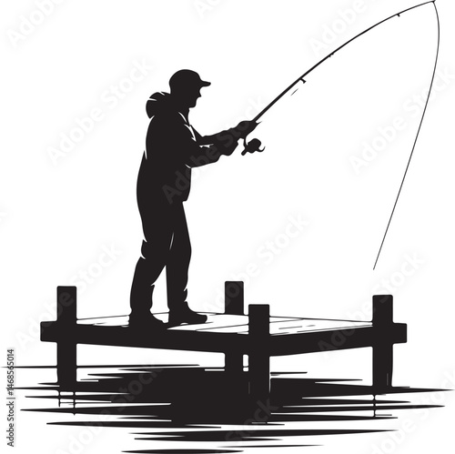 Fisherman Casting Line Silhouette

Big Catch – Fish on Hook Vector

Boat Fishing Adventure Silhouette Scene

Spearfisher in Action Silhouette Art

Lake Fishing Moment Vector Design