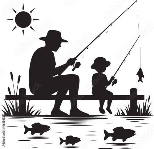Fisherman Casting Line Silhouette

Big Catch – Fish on Hook Vector

Boat Fishing Adventure Silhouette Scene

Spearfisher in Action Silhouette Art

Lake Fishing Moment Vector Design