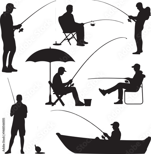 Fisherman Casting Line Silhouette

Big Catch – Fish on Hook Vector

Boat Fishing Adventure Silhouette Scene

Spearfisher in Action Silhouette Art

Lake Fishing Moment Vector Design