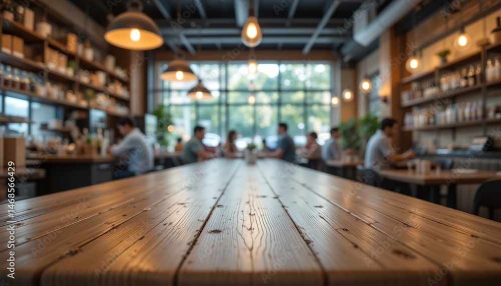 A cozy coffee shop scene with a wooden table in the foreground, soft lighting, and people enjoying their time in the background, creating a relaxed and inviting atmosphere A cozy coffee shop scene with a wooden table in the foreground, soft lighting, and people enjoying their time in the background, creating a relaxed and inviting atmosphere