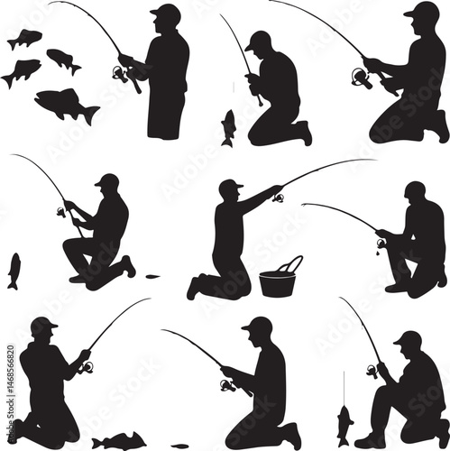 Fisherman Casting Line Silhouette

Big Catch – Fish on Hook Vector

Boat Fishing Adventure Silhouette Scene

Spearfisher in Action Silhouette Art

Lake Fishing Moment Vector Design