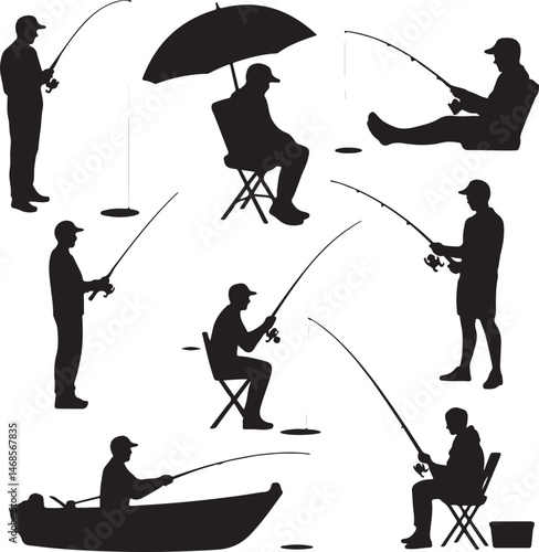 Fisherman Casting Line Silhouette

Big Catch – Fish on Hook Vector

Boat Fishing Adventure Silhouette Scene

Spearfisher in Action Silhouette Art

Lake Fishing Moment Vector Design