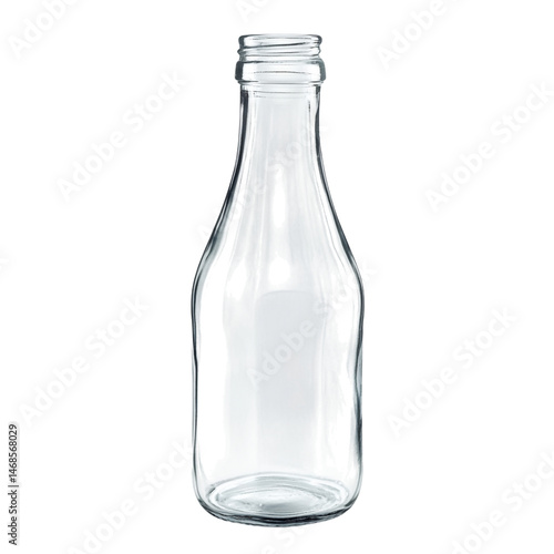 Wallpaper Mural Empty Clear Glass Bottle Perfect for Condiments, Sauces, and More Torontodigital.ca