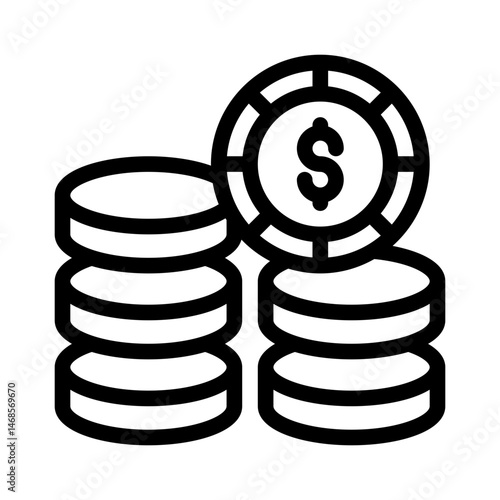 coin stack line icon