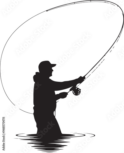 Fisherman Casting Line Silhouette

Big Catch – Fish on Hook Vector

Boat Fishing Adventure Silhouette Scene

Spearfisher in Action Silhouette Art

Lake Fishing Moment Vector Design
