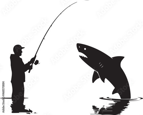 Fisherman Casting Line Silhouette

Big Catch – Fish on Hook Vector

Boat Fishing Adventure Silhouette Scene

Spearfisher in Action Silhouette Art

Lake Fishing Moment Vector Design