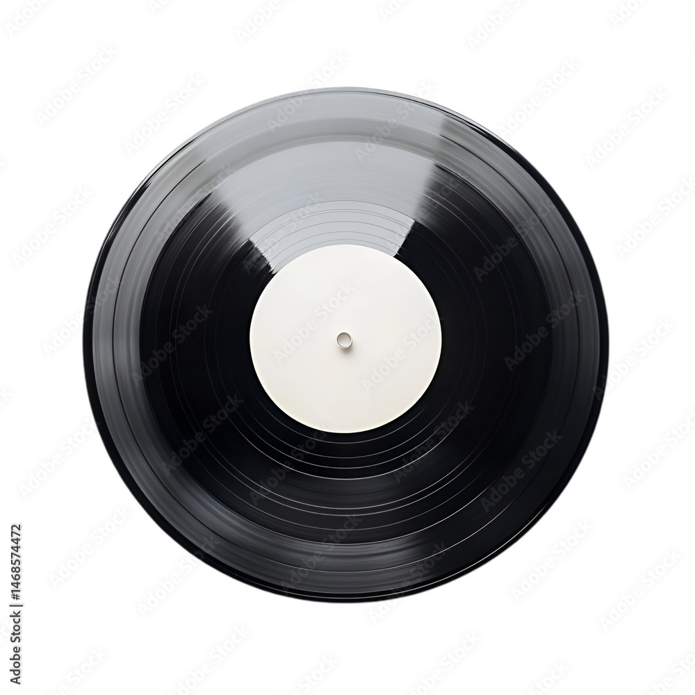 Obraz premium Vinyl Record Black White Label Music Analog Vintage Retro
