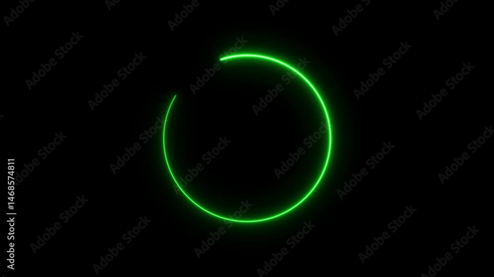 Rotating neon light circle of yellow energy isolated on black background Rotating neon light circle of yellow energy isolated on black background