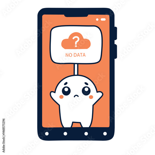 Visual representation of a no data error with devices and warning icons, suitable for tech troubleshooting content.
