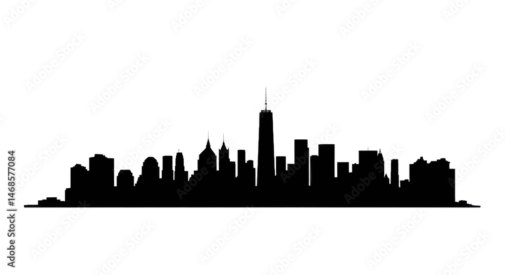 Fototapeta premium City skyline silhouette against black