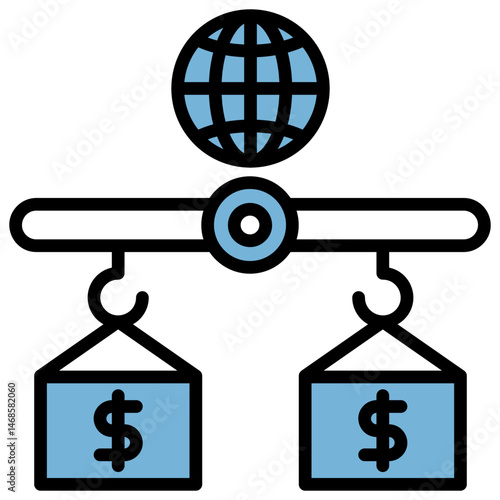 Trade Balance Blue Black Icon