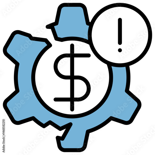 Economic Crisis Blue Black Icon