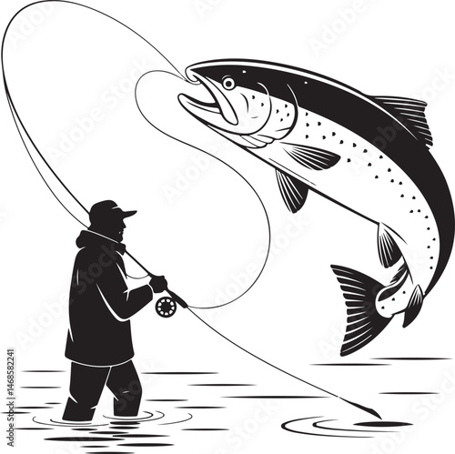 Fisherman Casting Line Silhouette

Big Catch – Fish on Hook Vector

Boat Fishing Adventure Silhouette Scene

Spearfisher in Action Silhouette Art

Lake Fishing Moment Vector Design