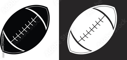American football ball vector icon. Rugby ball silhouette, vector illustration