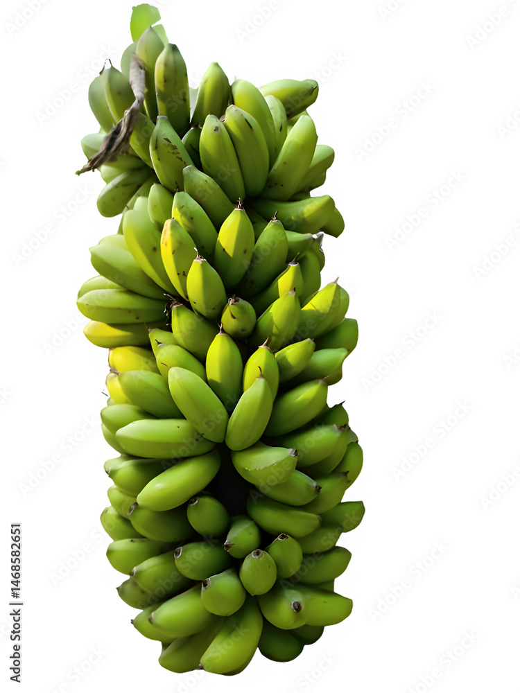 green Banana isolated on white, good food good for health green Banana isolated on white, good food good for health