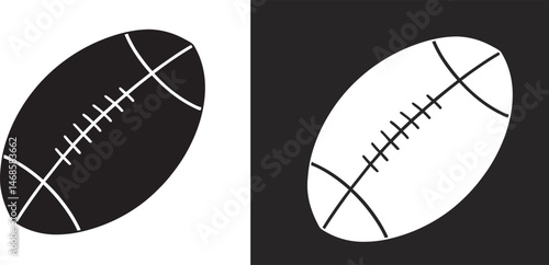 American football ball vector icon. Rugby ball silhouette, vector illustration