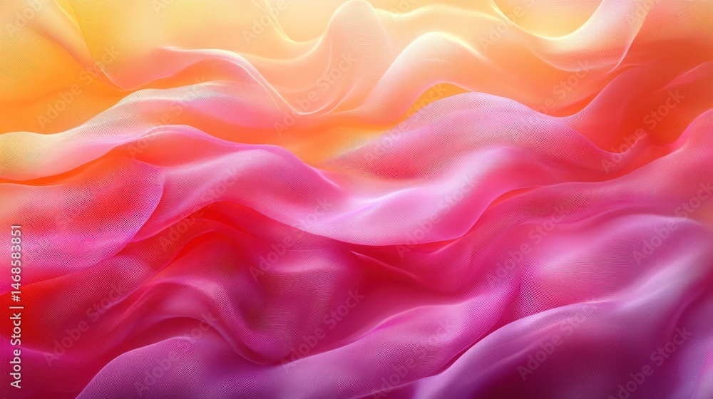 Fototapeta premium Flowing, vibrant fabric with soft, gradient hues