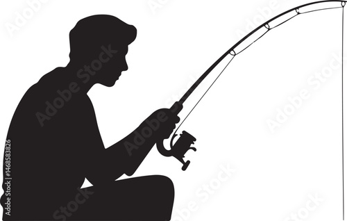 Fisherman Casting Line Silhouette

Big Catch – Fish on Hook Vector

Boat Fishing Adventure Silhouette Scene

Spearfisher in Action Silhouette Art

Lake Fishing Moment Vector Design