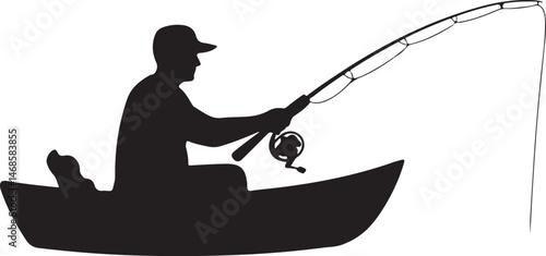 Fisherman Casting Line Silhouette

Big Catch – Fish on Hook Vector

Boat Fishing Adventure Silhouette Scene

Spearfisher in Action Silhouette Art

Lake Fishing Moment Vector Design