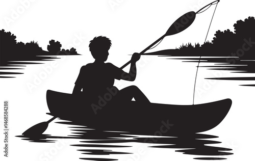 Fisherman Casting Line Silhouette

Big Catch – Fish on Hook Vector

Boat Fishing Adventure Silhouette Scene

Spearfisher in Action Silhouette Art

Lake Fishing Moment Vector Design