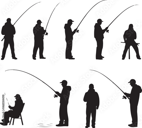 Fisherman Casting Line Silhouette

Big Catch – Fish on Hook Vector

Boat Fishing Adventure Silhouette Scene

Spearfisher in Action Silhouette Art

Lake Fishing Moment Vector Design