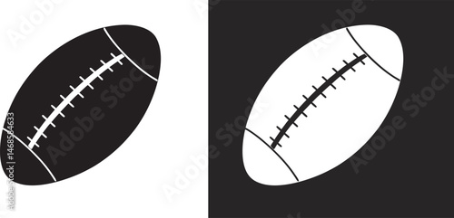American football ball vector icon. Rugby ball silhouette, vector illustration
