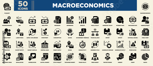 Macroeconomics Iconset Glyph Black