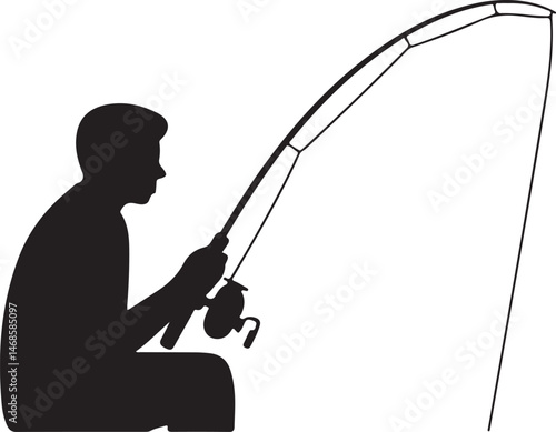 Fisherman Casting Line Silhouette

Big Catch – Fish on Hook Vector

Boat Fishing Adventure Silhouette Scene

Spearfisher in Action Silhouette Art

Lake Fishing Moment Vector Design