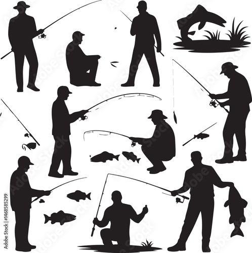 Fisherman Casting Line Silhouette

Big Catch – Fish on Hook Vector

Boat Fishing Adventure Silhouette Scene

Spearfisher in Action Silhouette Art

Lake Fishing Moment Vector Design