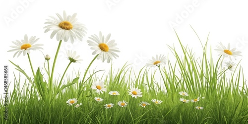 White Daisies in Green Gras...