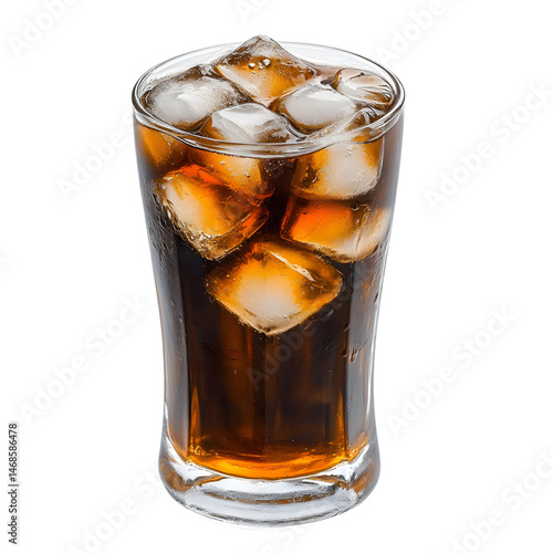 a glass of coke with ice cubes isolated on white background. Ai Generated Images