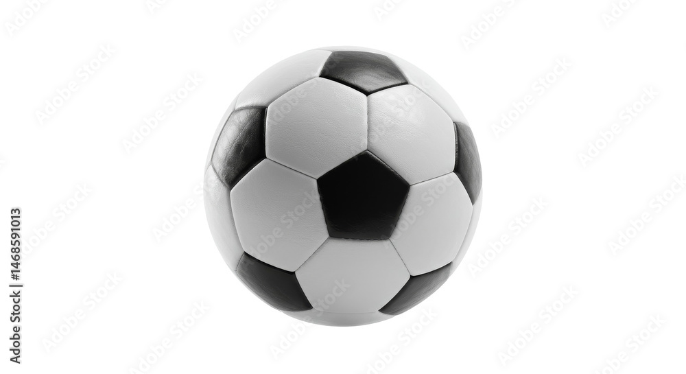 Fototapeta premium Striking soccer ball against black backdrop