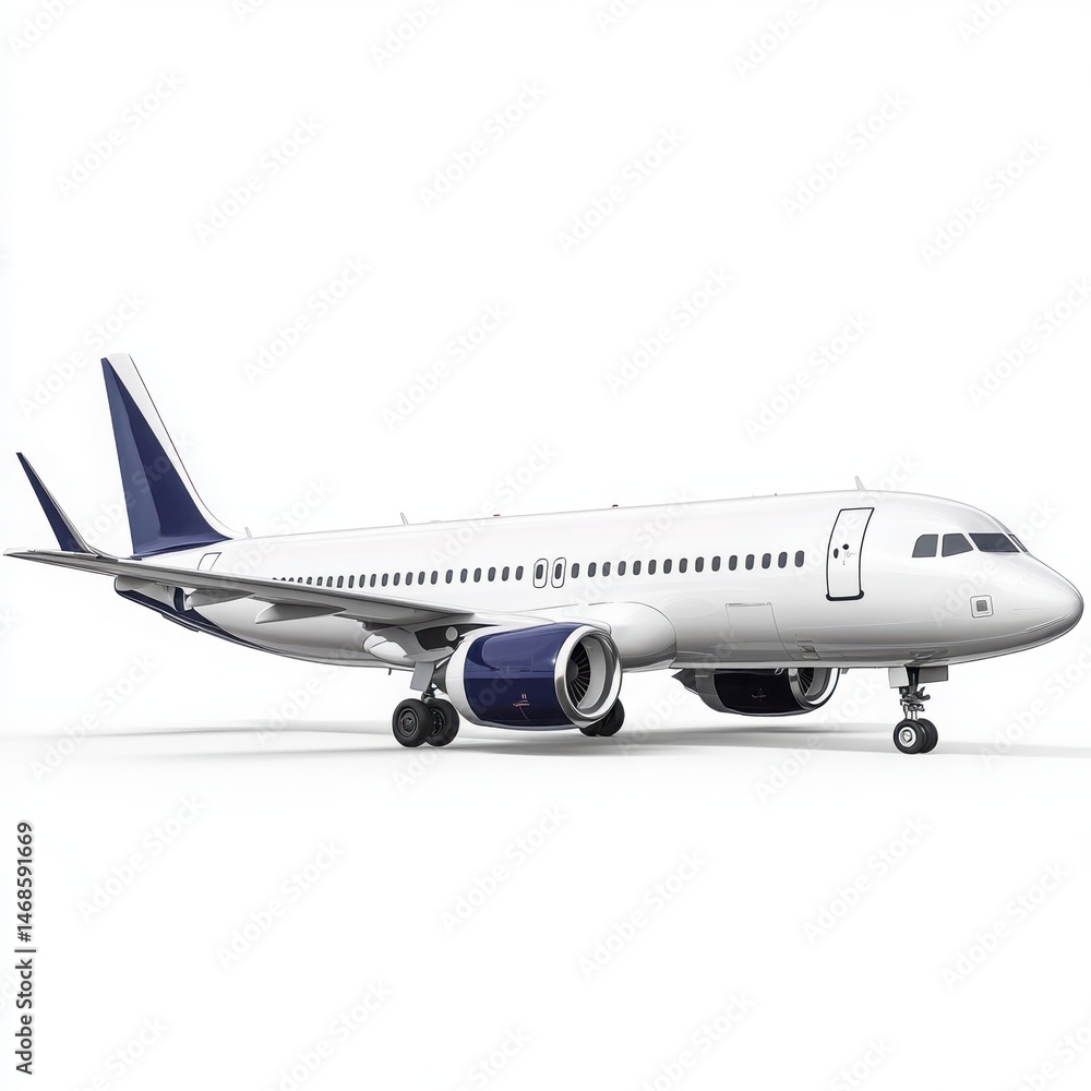 Fototapeta premium Commercial airplane aircraft aviation transport isolated on white background