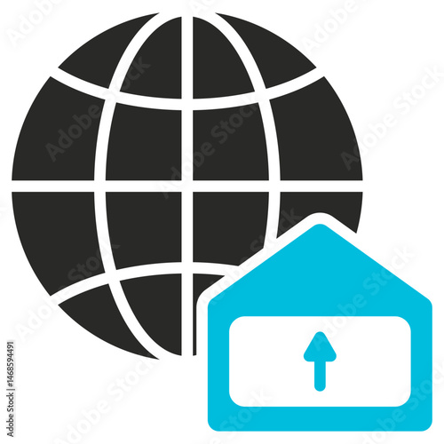 Export Glyph Blue Grey Icon