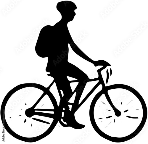 silhouette of a man riding a bike