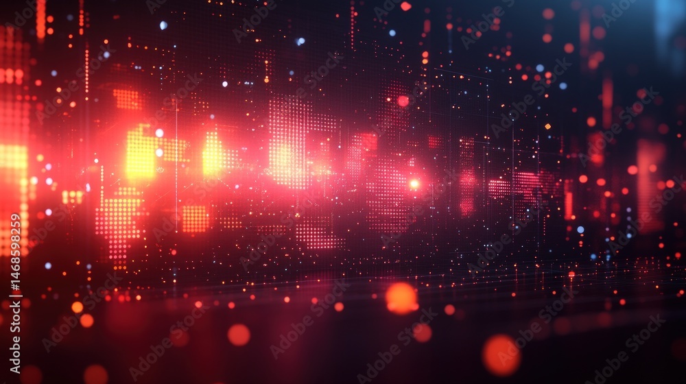 Obraz premium Abstract digital city landscape