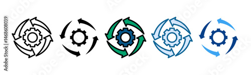 Continuous Improvement Icon Set Multiple Style Collection
