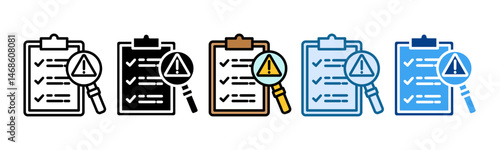 Risk Assessment Icon Set Multiple Style Collection