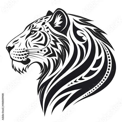 Wallpaper Mural A simple logo with a black and white picture of  lion and tiger  Torontodigital.ca