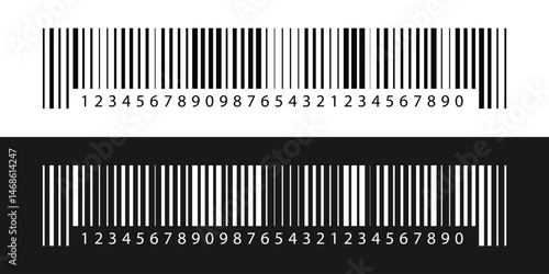 Barcode and QR code labels for scanning, retail store product ID labeling stickers. Pricing tags, serial number badges, inventory barcodes, package tracking codes vector in eps 10.