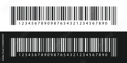 Barcode and QR code labels for scanning, retail store product ID labeling stickers. Pricing tags, serial number badges, inventory barcodes, package tracking codes vector in eps 10.