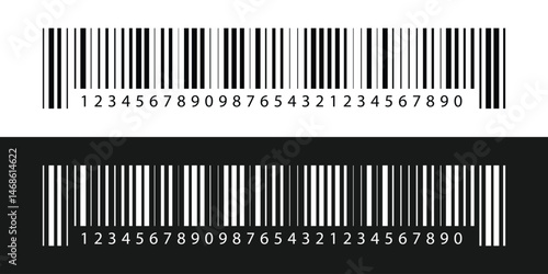 Barcode and QR code labels for scanning, retail store product ID labeling stickers. Pricing tags, serial number badges, inventory barcodes, package tracking codes vector in eps 10.